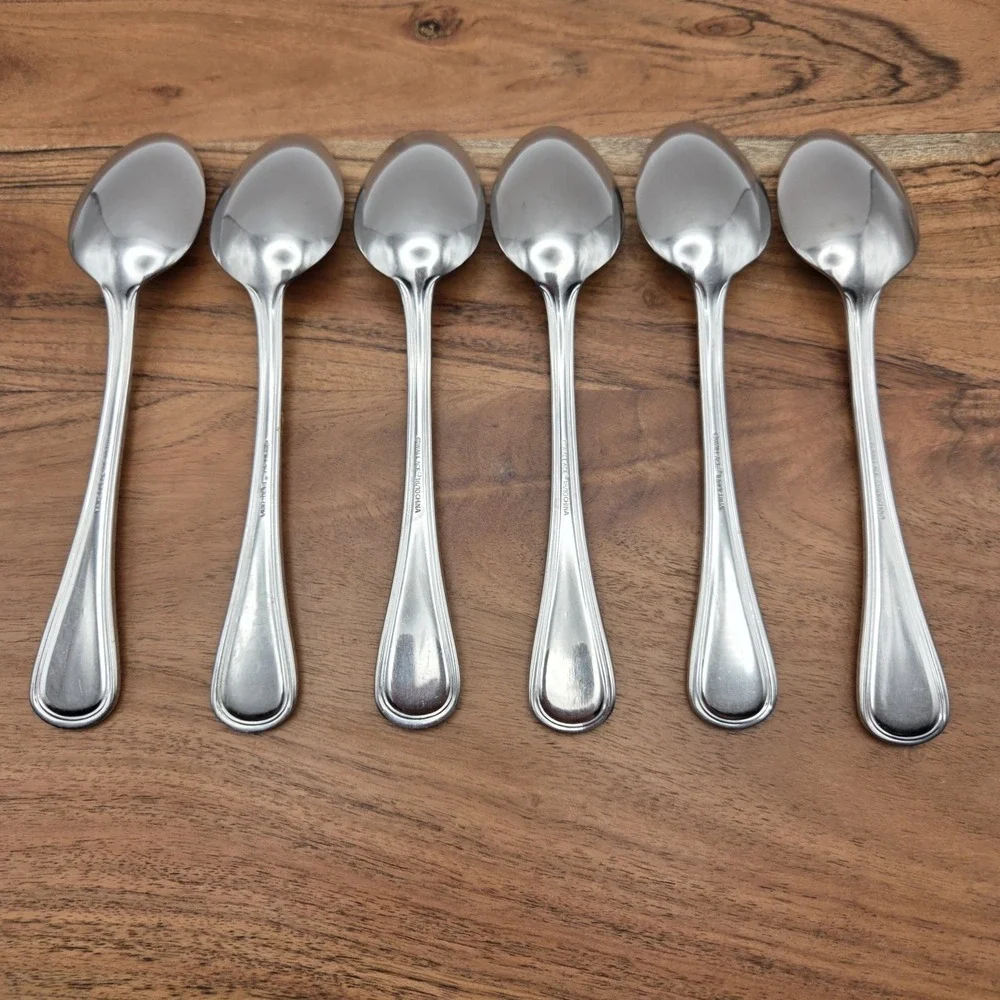 Set Of 6 Wallace Rockport Soup Spoons 18/10 Stainless Steel